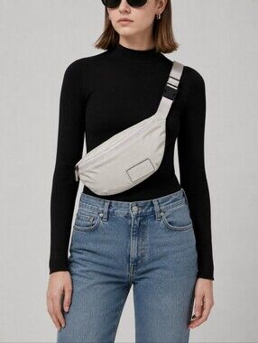 Rebecca Minkoff Cream Nylon Crossbody Belt Bag 🤍